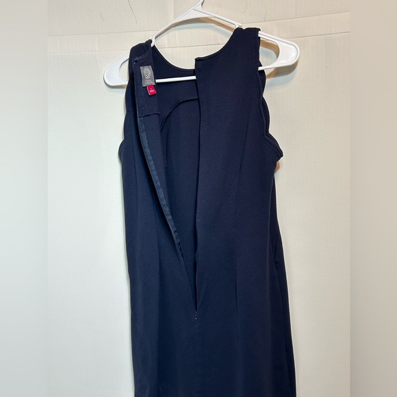 Vince Camuto Midnight Blue Scalloped Sleeveless Zippered Dress Size 4 - Picture 4 of 13